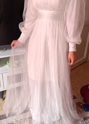 38 Beden Tül nikah elbisesi 