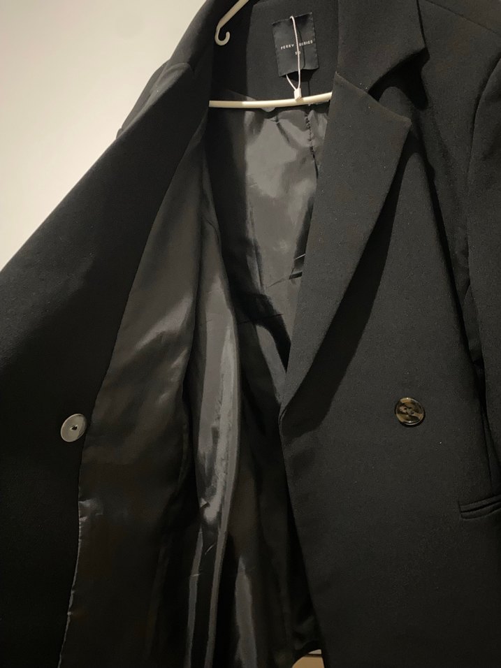 Düğmeli Siyah Belden oturtmalı Kadın Blazer Ceket - Görsel 3