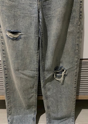 Gri Mavi Bol Kesim Kadın Denim Pantolon - Görsel 6