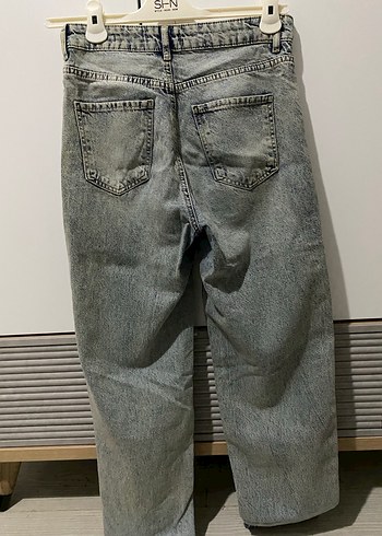 Gri Mavi Bol Kesim Kadın Denim Pantolon - Görsel 3