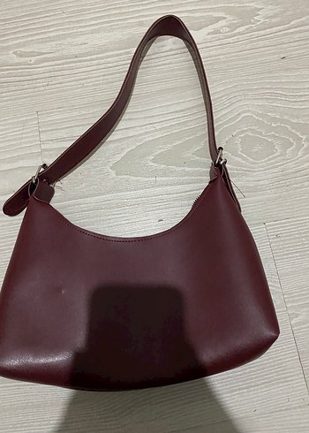 Bordo Deri Kadın Omuz Çantası - Görsel 2