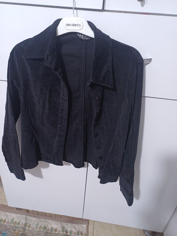 Düğmeli Siyah Kadın Ceket - Görsel 2