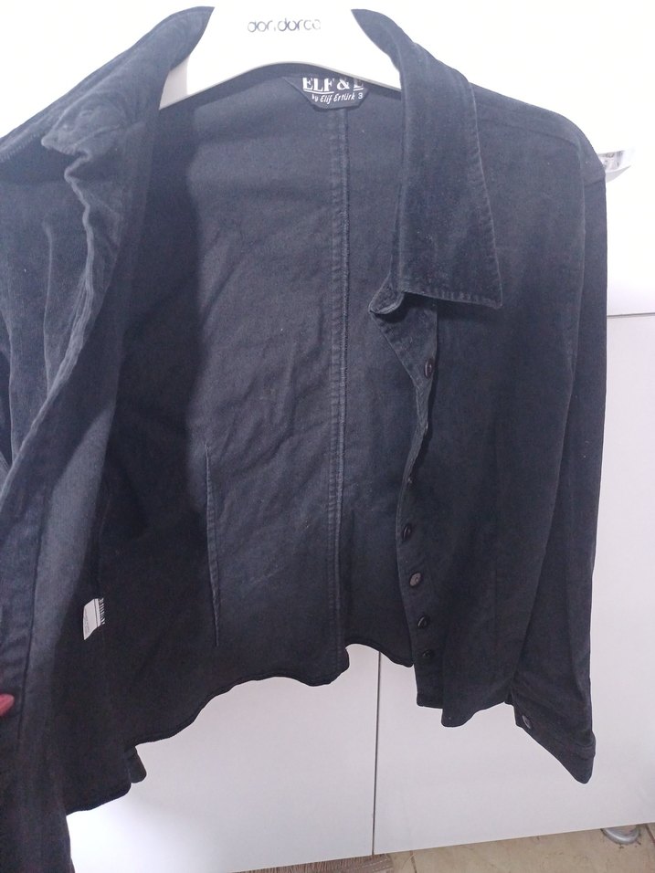 Düğmeli Siyah Kadın Ceket - Görsel 4