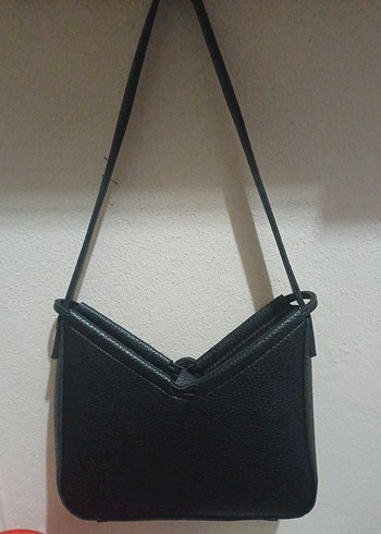 Siyah Deri Minimalist Kadın Çantası - Görsel 3