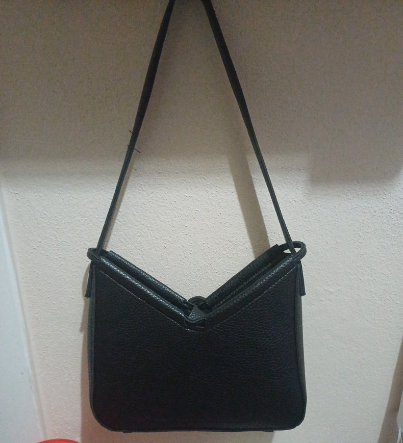 Siyah Deri Minimalist Kadın Çantası - Görsel 3