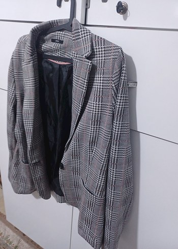 Gri Düğmeli Kadın Blazer Ceket - Görsel 2