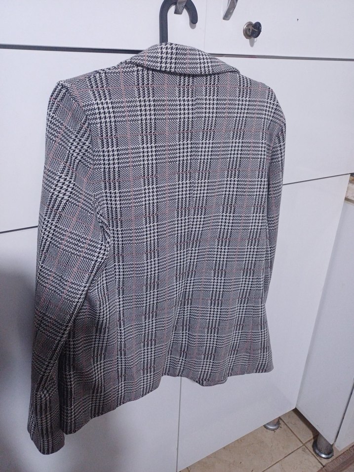 Gri Düğmeli Kadın Blazer Ceket - Görsel 5