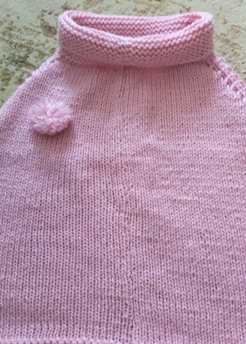 Diger Kız Çocuk Pembe Triko Panço - Görsel 2