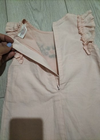 Pembe Nakışlı Kolsuz Kız Elbisesi - Görsel 5