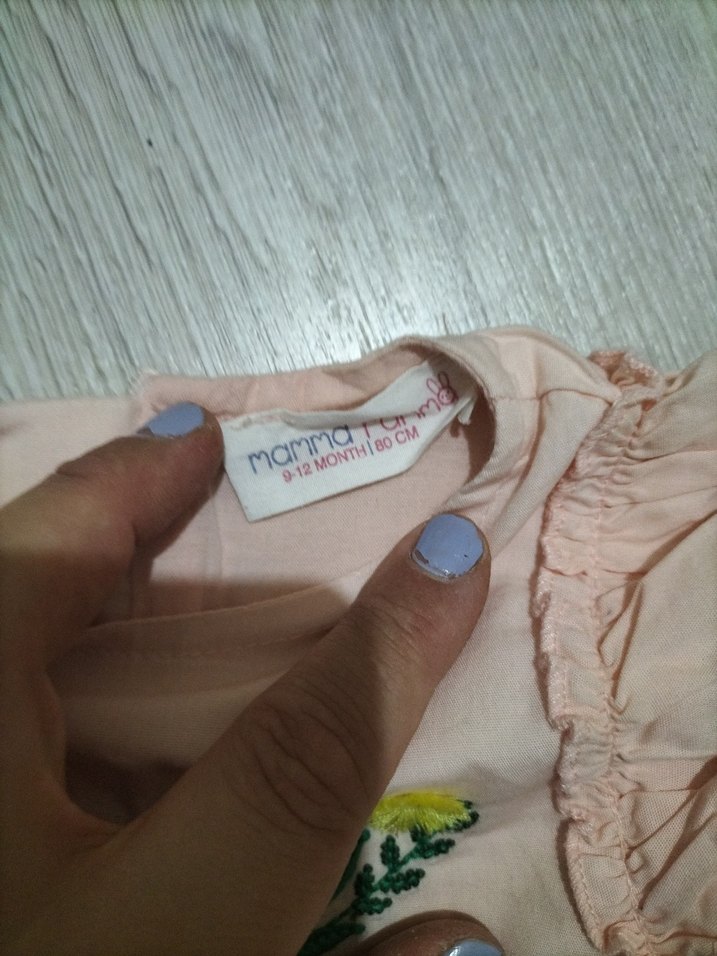 Pembe Nakışlı Kolsuz Kız Elbisesi - Görsel 3