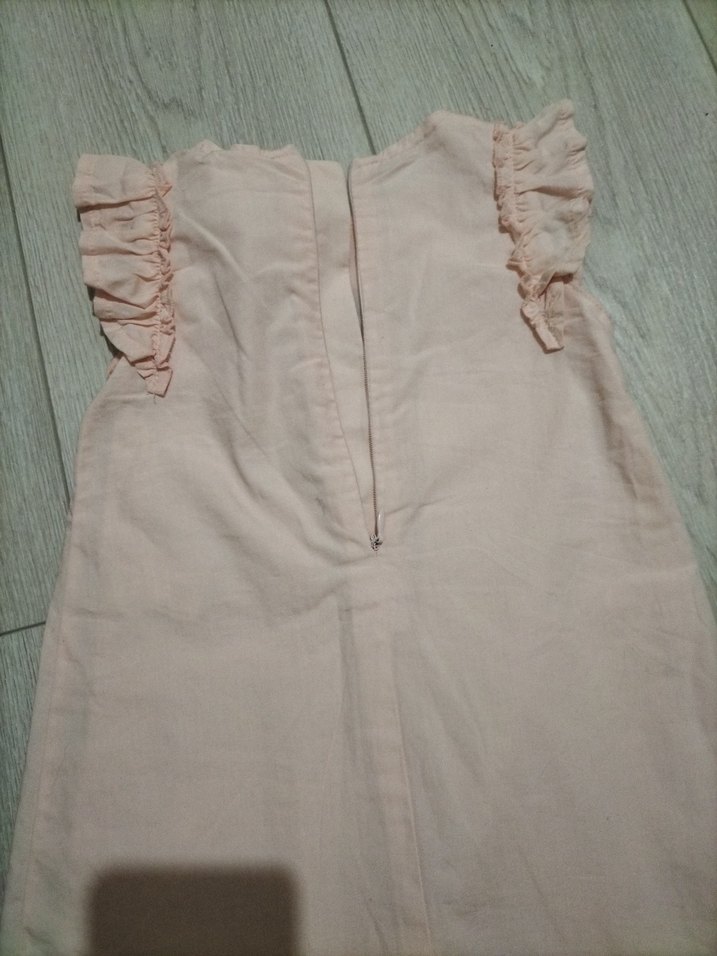 Pembe Nakışlı Kolsuz Kız Elbisesi - Görsel 4