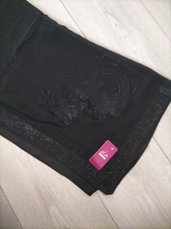 Siyah Payetli Gotik Kadın mevlüt örtüsü - Görsel 5