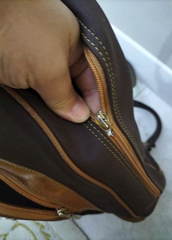 Kahverengi Süet Kadın Sırt Çantası - Görsel 7