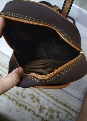 Kahverengi Süet Kadın Sırt Çantası - Görsel 8