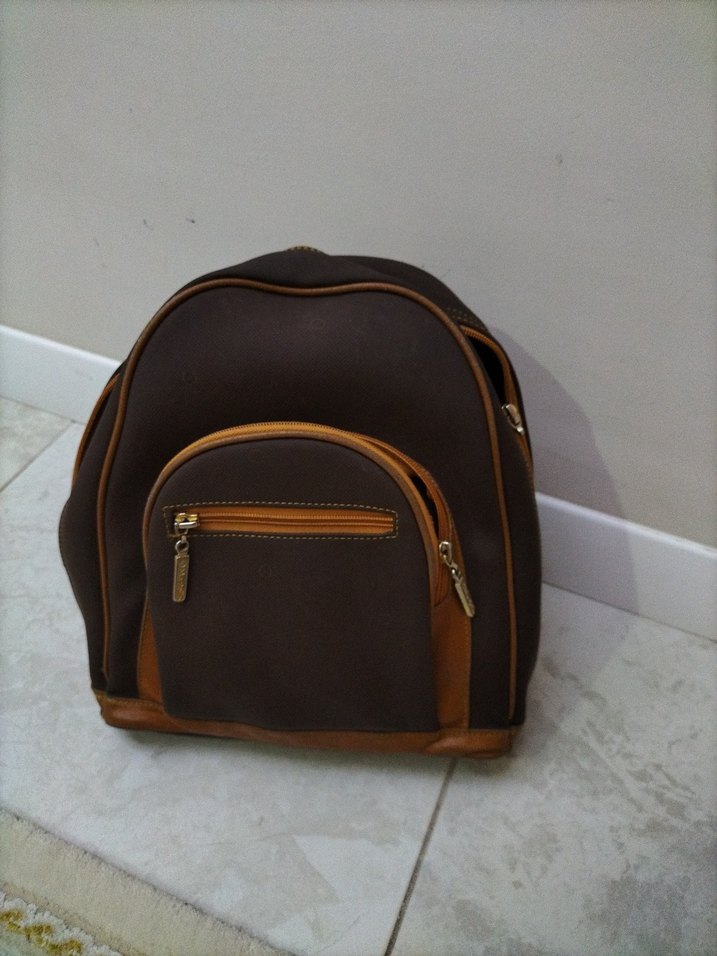 Kahverengi Süet Kadın Sırt Çantası - Görsel 2