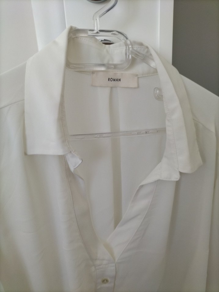 roman 40 beden beyaz Kadın saten /şifon bluz/gömlek - Görsel 4