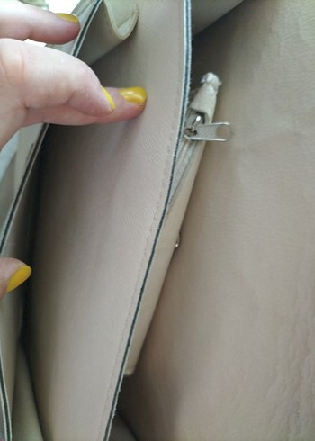 Bej Deri Tokalı Kadın Çanta - Görsel 8