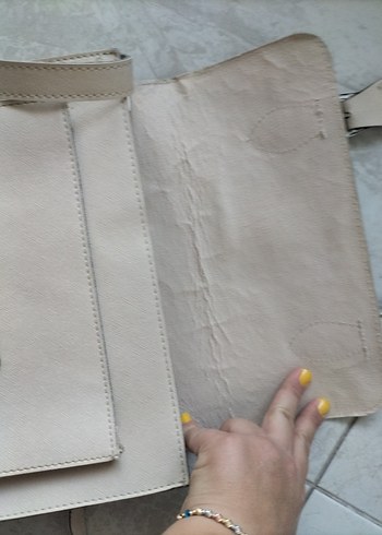 Bej Deri Tokalı Kadın Çanta - Görsel 7