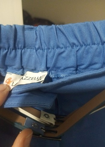 Mavi Kemerli Kadın Kumaş Pantolon - Görsel 4