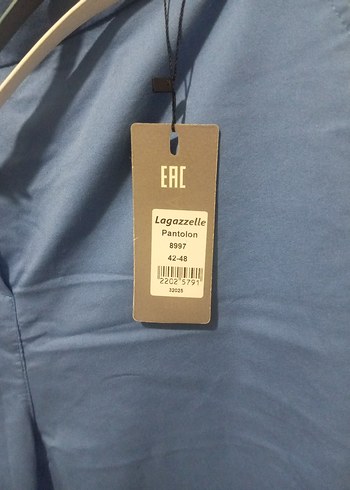 Mavi Kemerli Kadın Kumaş Pantolon - Görsel 3