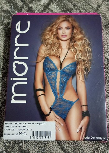 Miorre Mavi Desenli Mini Kadın Gecelik - Görsel 3