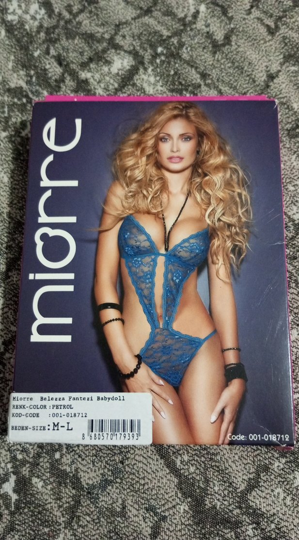 Miorre Mavi Desenli Mini Kadın Gecelik - Görsel 3