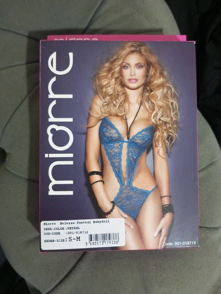 Miorre Mavi Desenli Mini Kadın Gecelik - Görsel 2