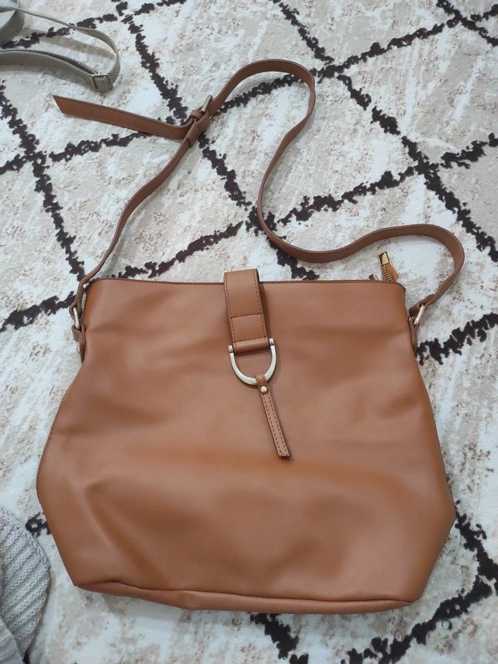 Kahverengi Minimalist Deri Kadın Çanta - Görsel 3