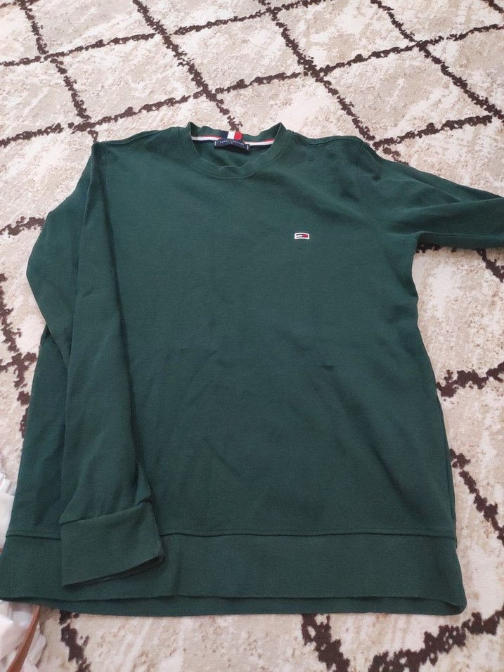 Erkek Yeşil Bisiklet Yaka Sweatshirt - Görsel 3