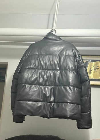Zara Zara Siyah Deri Erkek Mont