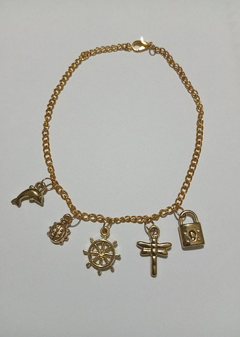 Altın Zincirli Kadın Charm Bileklik - Görsel 4