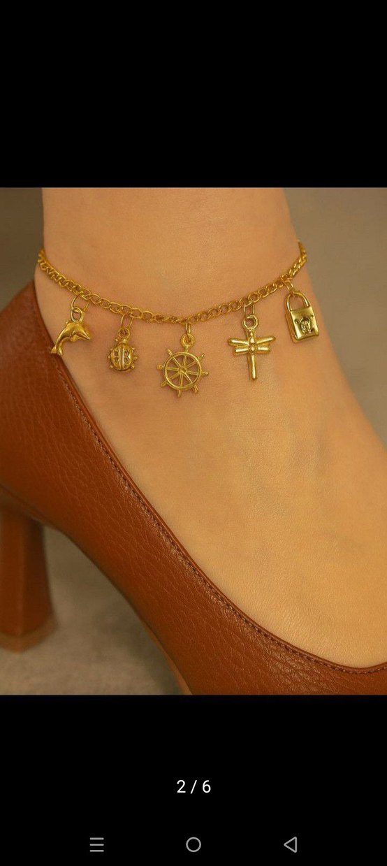 Altın Zincirli Kadın Charm Bileklik - Görsel 2