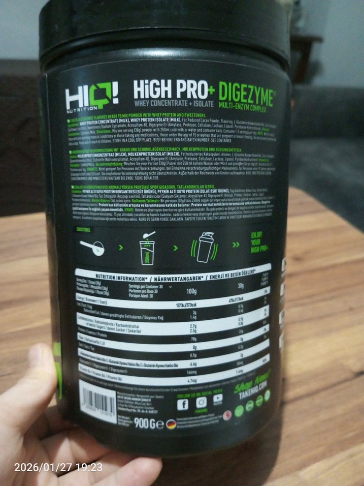 HiGH PRO+ Whey Protein Tozu 30 Servis - Görsel 2
