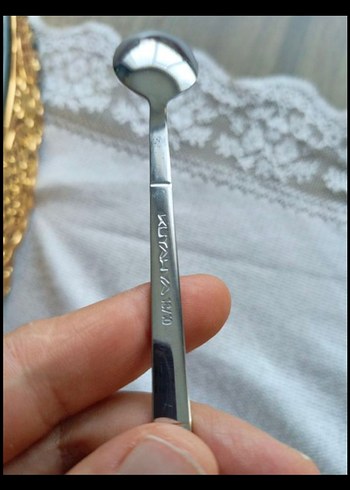 Beden gri Renk Gri Paslanmaz Çelik 6'lı Kaşık Seti Kütahya porselen