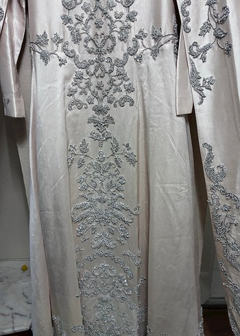 Nakışlı Beyaz Uzun Kollu Nikah Elbisesi sünnet elbisesi olarak - Görsel 2