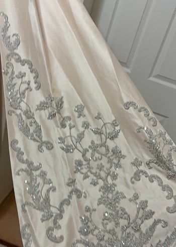 Nakışlı Beyaz Uzun Kollu Nikah Elbisesi sünnet elbisesi olarak - Görsel 8