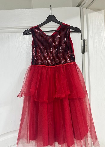 Kızlar için Kırmızı Gotik Fırfırlı Elbise - Görsel 10