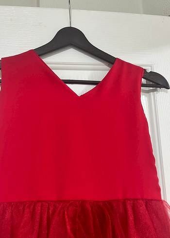 Kızlar için Kırmızı Gotik Fırfırlı Elbise - Görsel 5