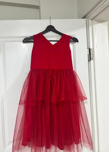 Kızlar için Kırmızı Gotik Fırfırlı Elbise - Görsel 4