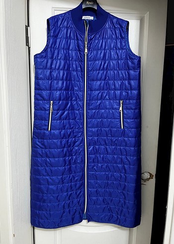 Mavi Fermuarlı Kadın Kış Ceketi - Görsel 2