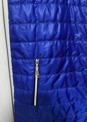 Mavi Fermuarlı Kadın Kış Ceketi - Görsel 3