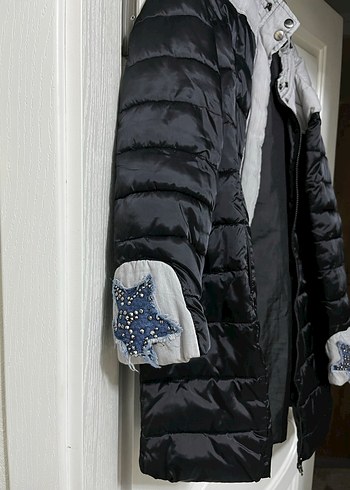 Düğmeli Gri Midi Kadın Mont - Görsel 10