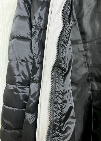 Düğmeli Gri Midi Kadın Mont - Görsel 8