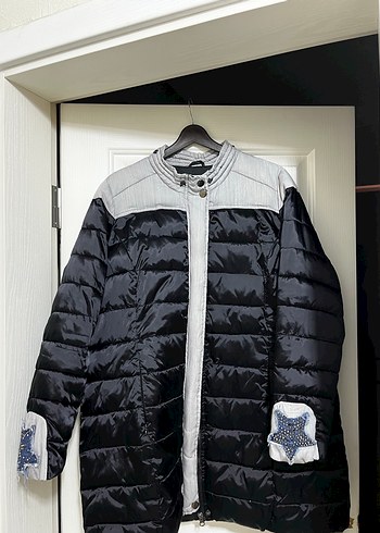 Düğmeli Gri Midi Kadın Mont - Görsel 6