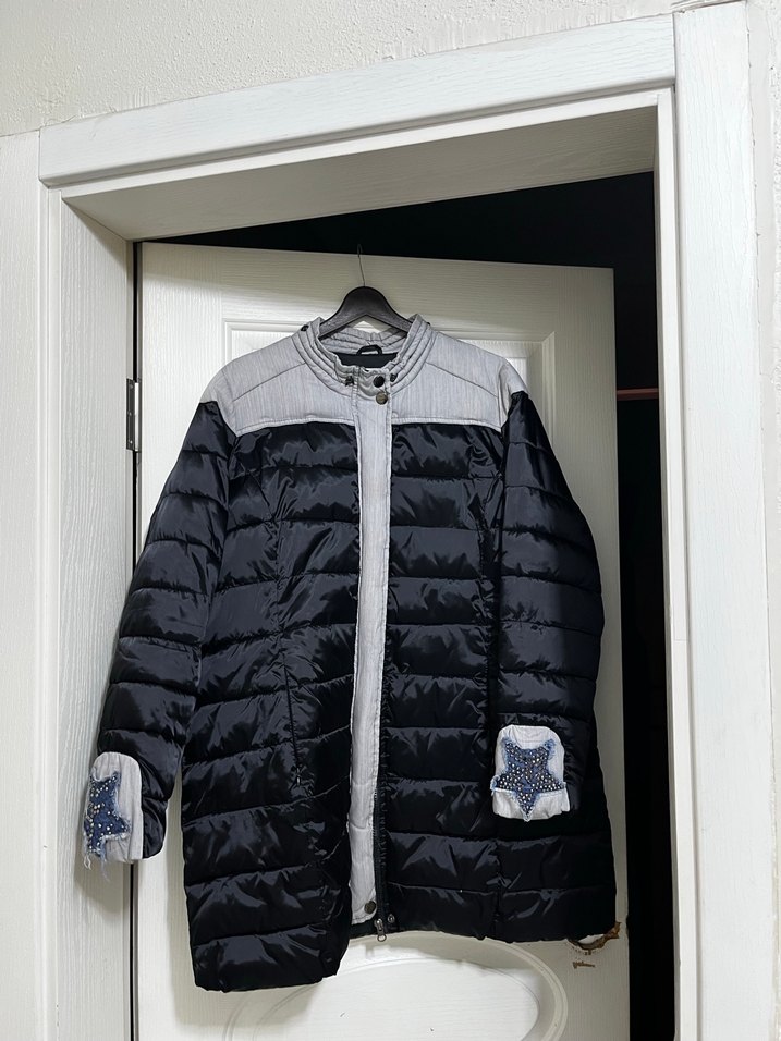 Düğmeli Gri Midi Kadın Mont - Görsel 2