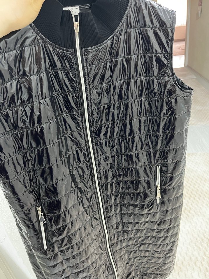 Siyah Uzun Fermuarlı Kadın Yelek - Görsel 3