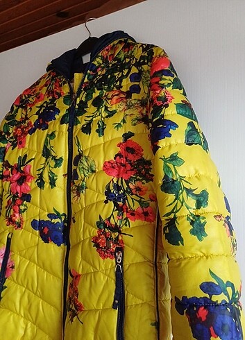 xl Beden sarı Renk LBT çiçekli mont