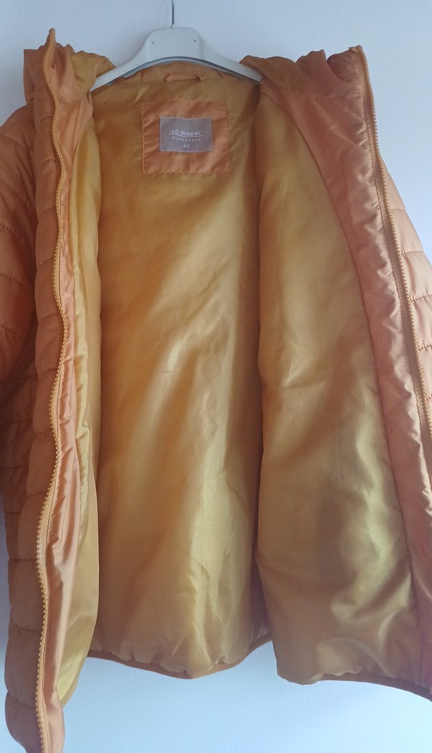 Bej Kadın Midi Boy Kışlık Mont - Görsel 5