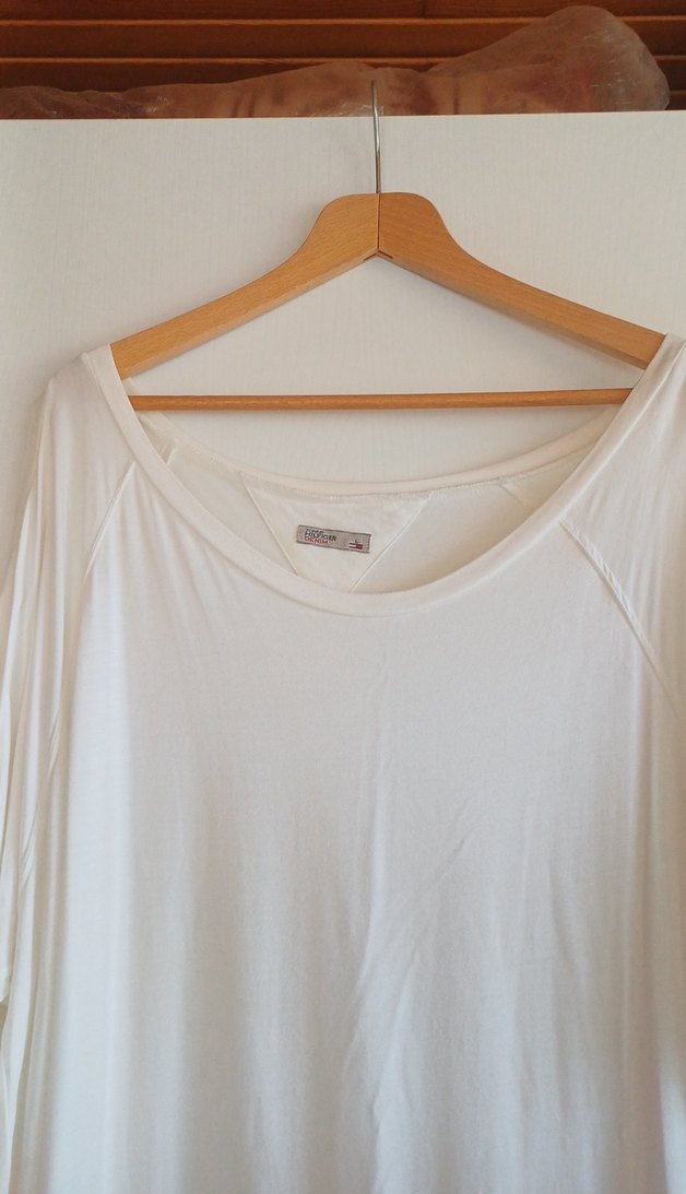 Beyaz Penye elbise - Görsel 2