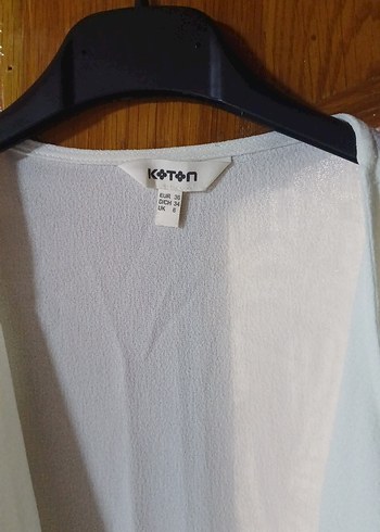 Drapeli Beyaz Midi Kadın Blazer Ceket - Görsel 3